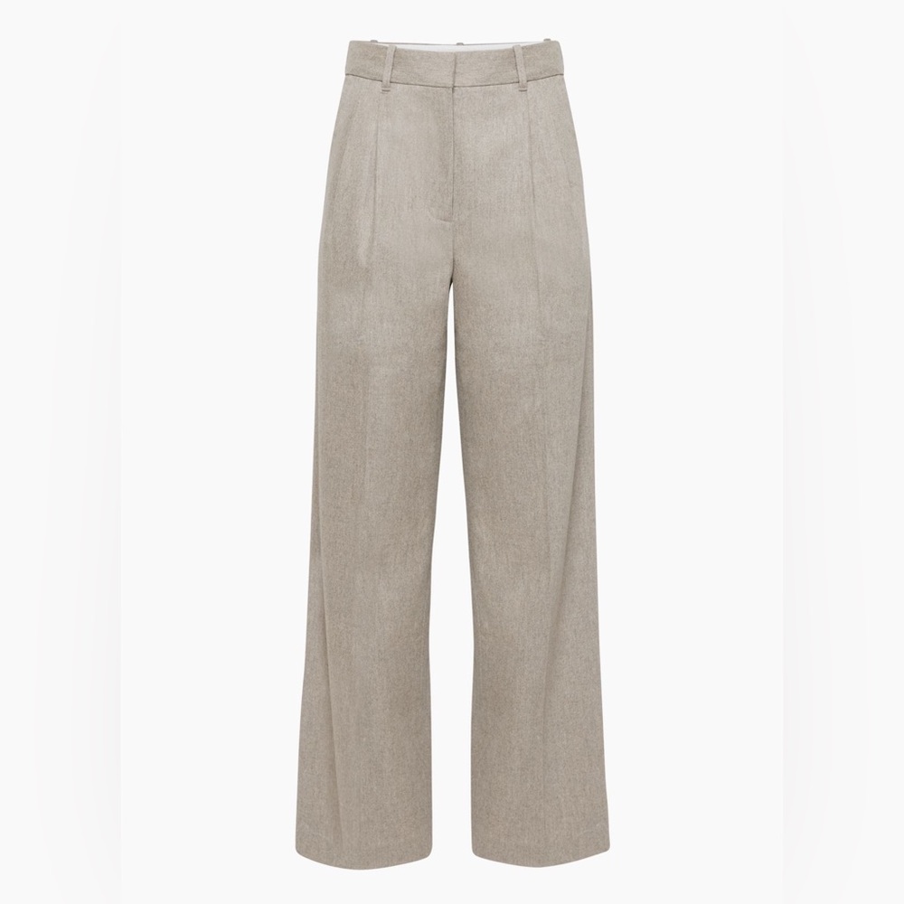 ARITZIA CASHMERE EFFORTLESS PANTS IN THE COLOR HEATHER NOMAD TAUPE